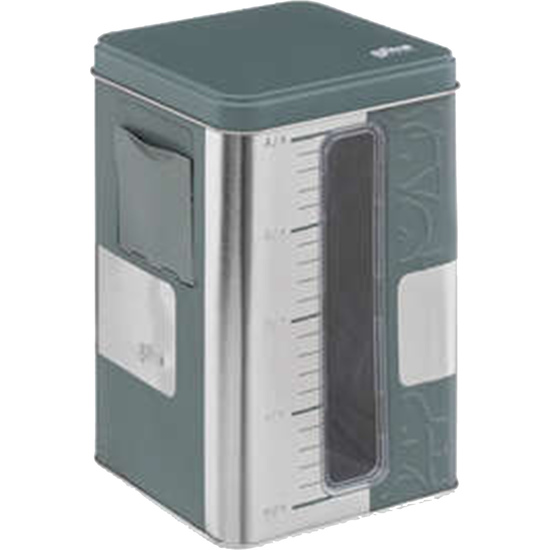 2x caja de almacenamiento color verde con medidor  para verter: caja 1kg + caja 2kg