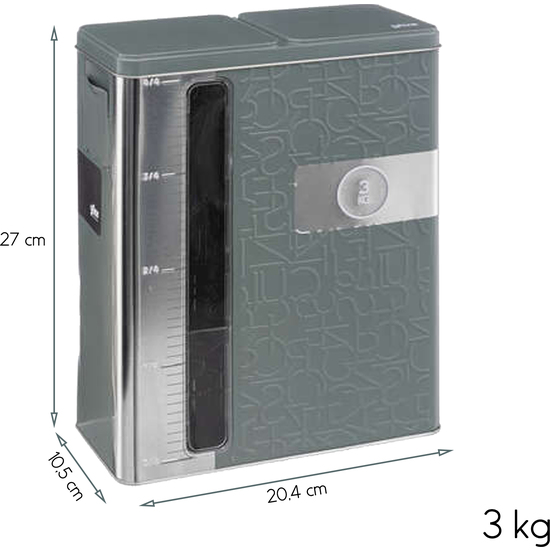 2x caja de almacenamiento color verde con medidor  para verter: caja 1kg + caja 3kg