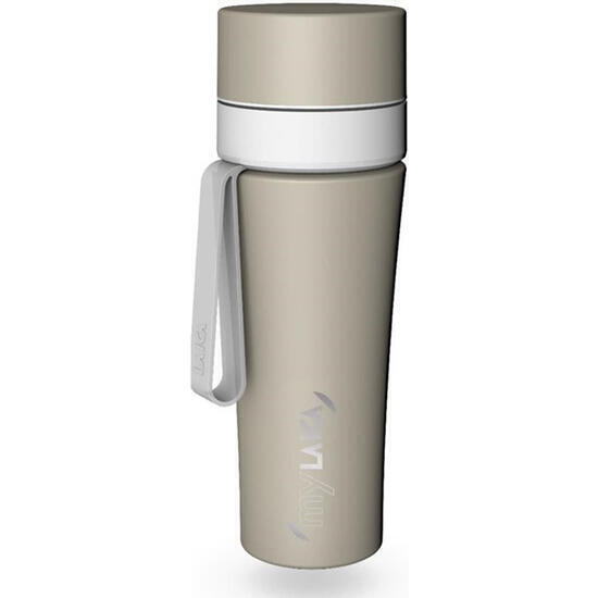 Botella personal 0,5 l deportiva y filtrante en acero inoxidable - color gris