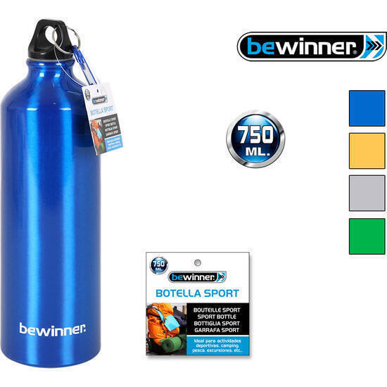 Botella sport aluminio 750ml bewinner - colores surtidos