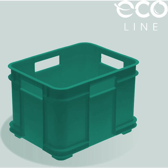 Caja de almacenaje eurobox m, plástico eco (pp), 35 x 27 x 22 cm, 16 l, verde