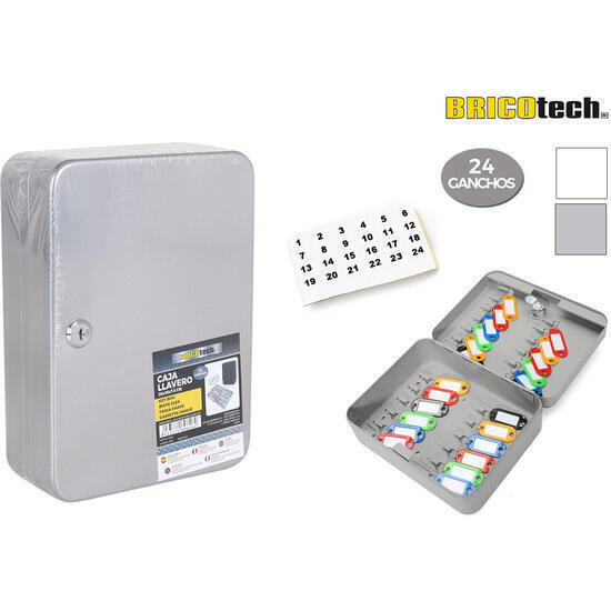 Caja llavero 24 ganchos 25x18x75cm bricotech