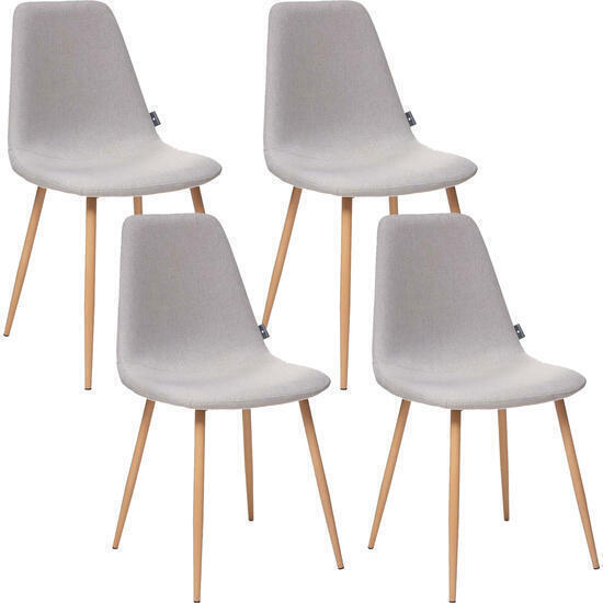 Conjunto de 4 sillas de tipo escandinavo color gris claro