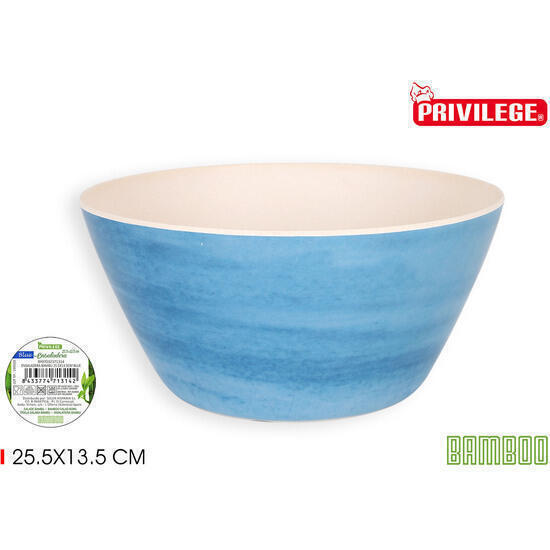 Ensaladera bambu 25.5x13.5cm blue