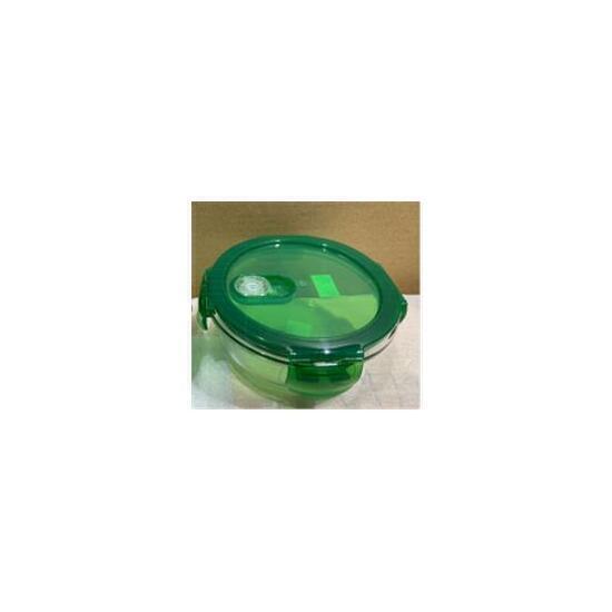 Fiambrera hermetica redonda 400ml san ignacio vitoria de borosilicato en color verde