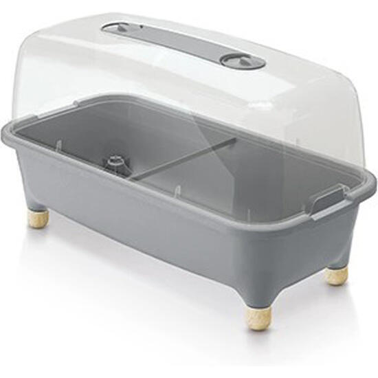 Jardinera baja, con tapa de policarbonto, para proteger tus plantas l