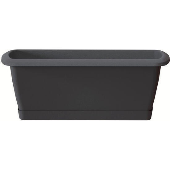 Jardinera respana con soporte de plastico en color antracita 78,6  x 18,4  x 14,5  cm
