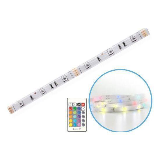 Kit tira led 3m colores rgb con mando y transformador recortable y enlazable 7hsevenon