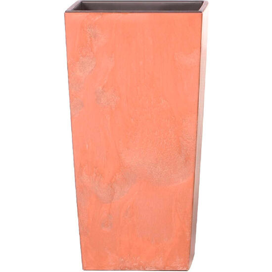 Maceta alta 16,3 l prosperplast urbi square effect de plástico con depósito en color terra