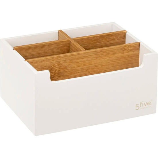 Organizador con 5 compartimentos color blanco five.