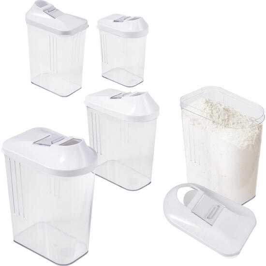 Pack de 5pc dispensadores de cereales color blanco wellhome.