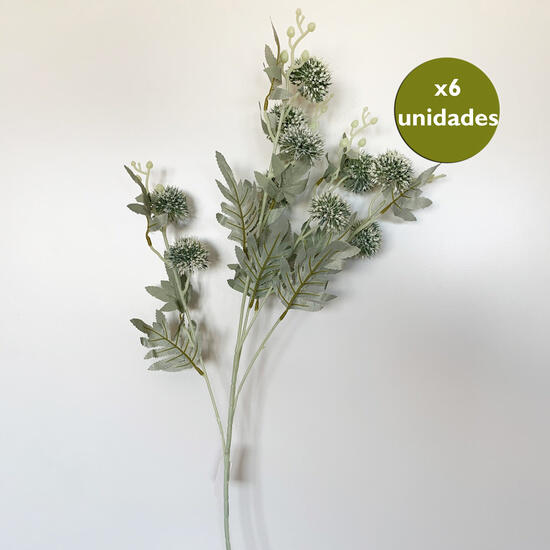 Pack de 6 ramos de cardo artificiales con 10 cabezas de 78 cm