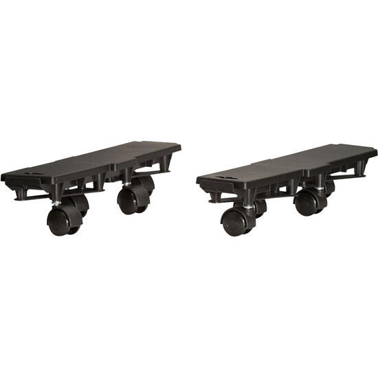 Plataforma rectangular con ruedas, en polipropileno. dimensiones 360x100x h 38 mm, montado