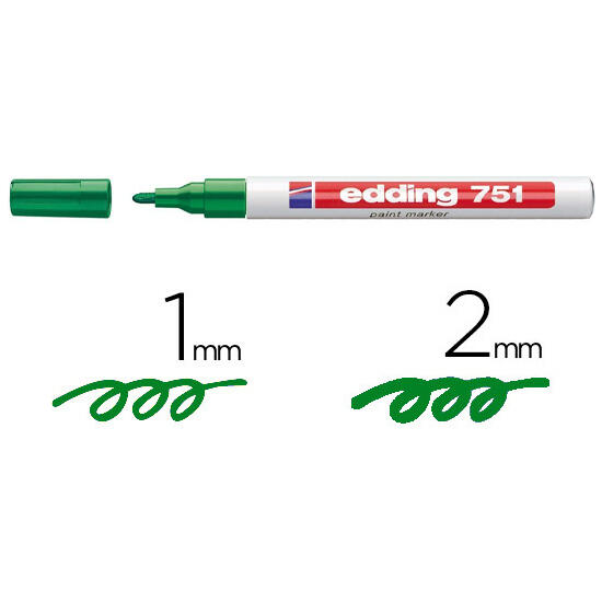 Rotulador edding 751 1-2mm  verde