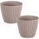 2x maceta redonda 8l prosperplast splofy de plastico en color mocca, ø25,9 x 22 cm
