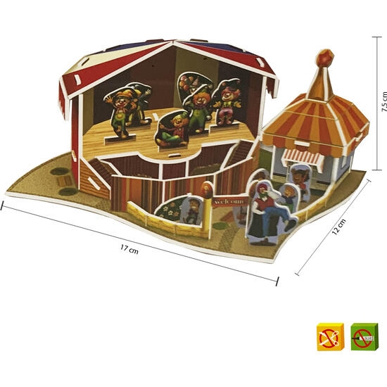 Puzzle 3d atracción circo -50 pcs - tamaño montado: 17cm x 1